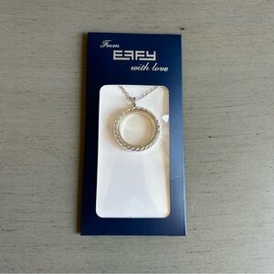 EFFY New Floating Charm Keepsake Magnetic Locket Pendant Chain Silver Color 24in